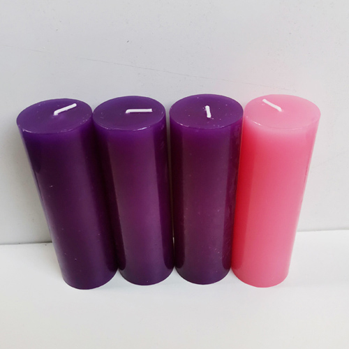 purple and pink advent pillar candles set of 4
